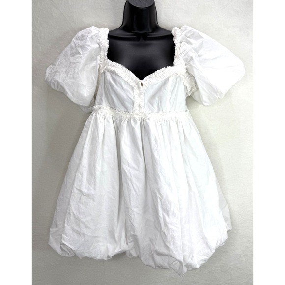 Free People Dresses & Skirts - Free People Rendezvous Me White Bubble Hem Dress Size Medium